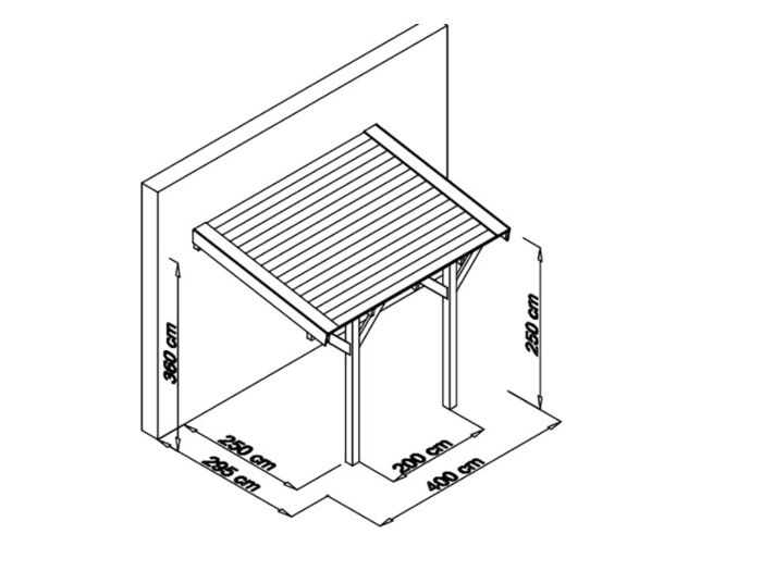 Douglas houten veranda DHZ 400 x 300 cm - Geschaafd