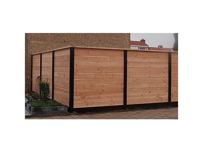 Tussenpaal met kabeldoorvoer antraciet 10x10x272cm hout-betonsysteem Zaan