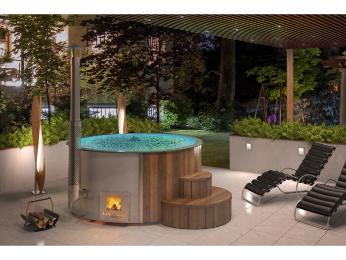 Luxe Hottub 200cm - interne kachel - Fiberglas binnenbak