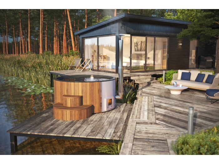 Luxe Hottub 200cm - interne kachel - Fiberglas binnenbak