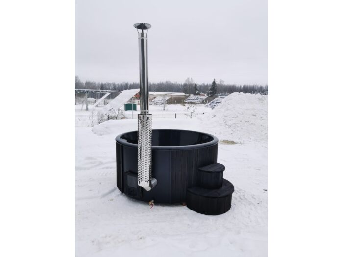 Luxe Hottub 220cm - Black Edition - interne kachel - Fiberglas