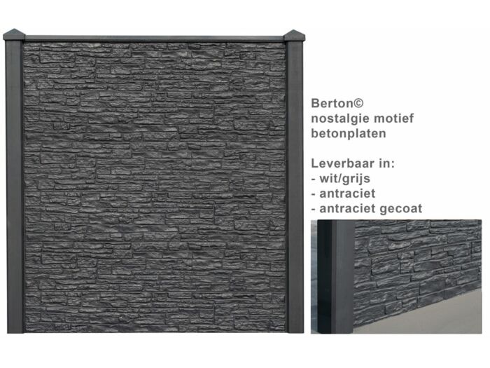 Motiefplaat nostalgie antraciet gecoat 26 x 3.5 x 184 cm