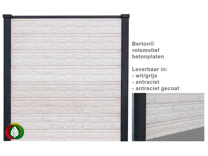 Motiefplaat rotsmotief antraciet 20 x 3.5 x184 cm