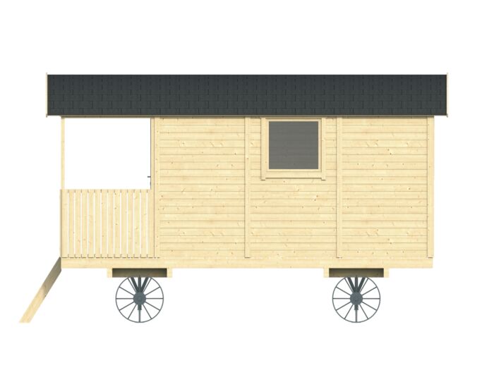 Pipowagen / Zigeunerwagen Paddy met veranda 240 x 480 cm
