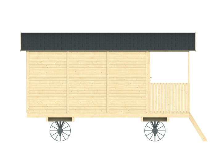 Pipowagen / Zigeunerwagen Paddy met veranda 240 x 480 cm