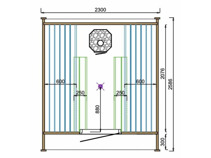 Pod Sauna Tolva 230 x 259 cm Thermowood  