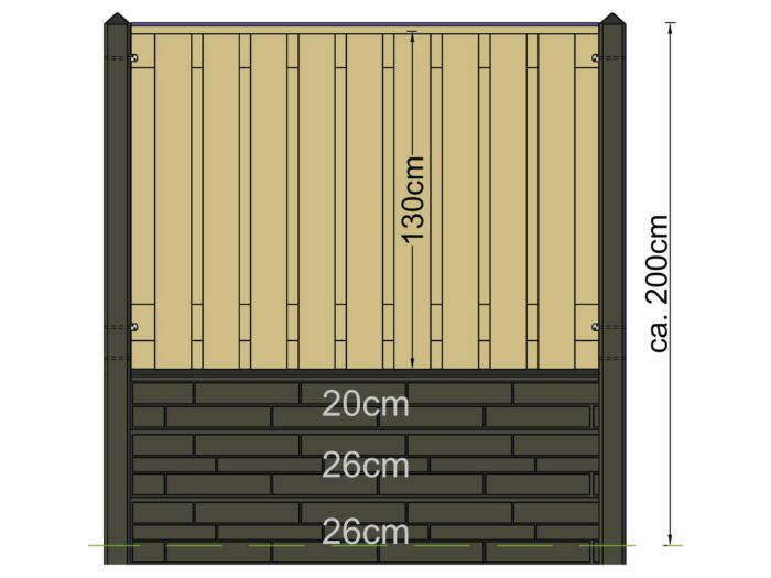 Hoekpaal wit / grijs diamantkop 10x10x280cm Schie