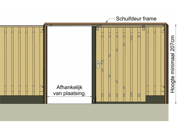 Tuinpoort met schuifdeursysteem 130x195 cm Douglas