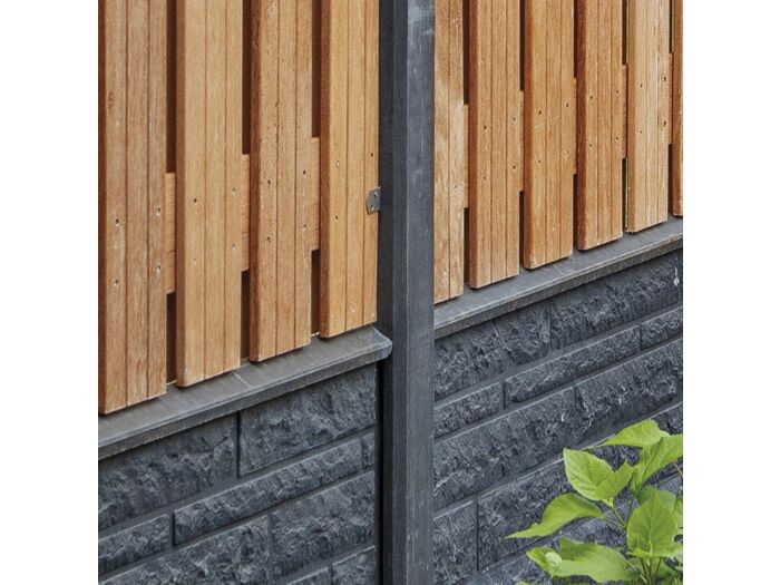 Hoekpaal wit / grijs diamantkop 10x10x280cm Schie