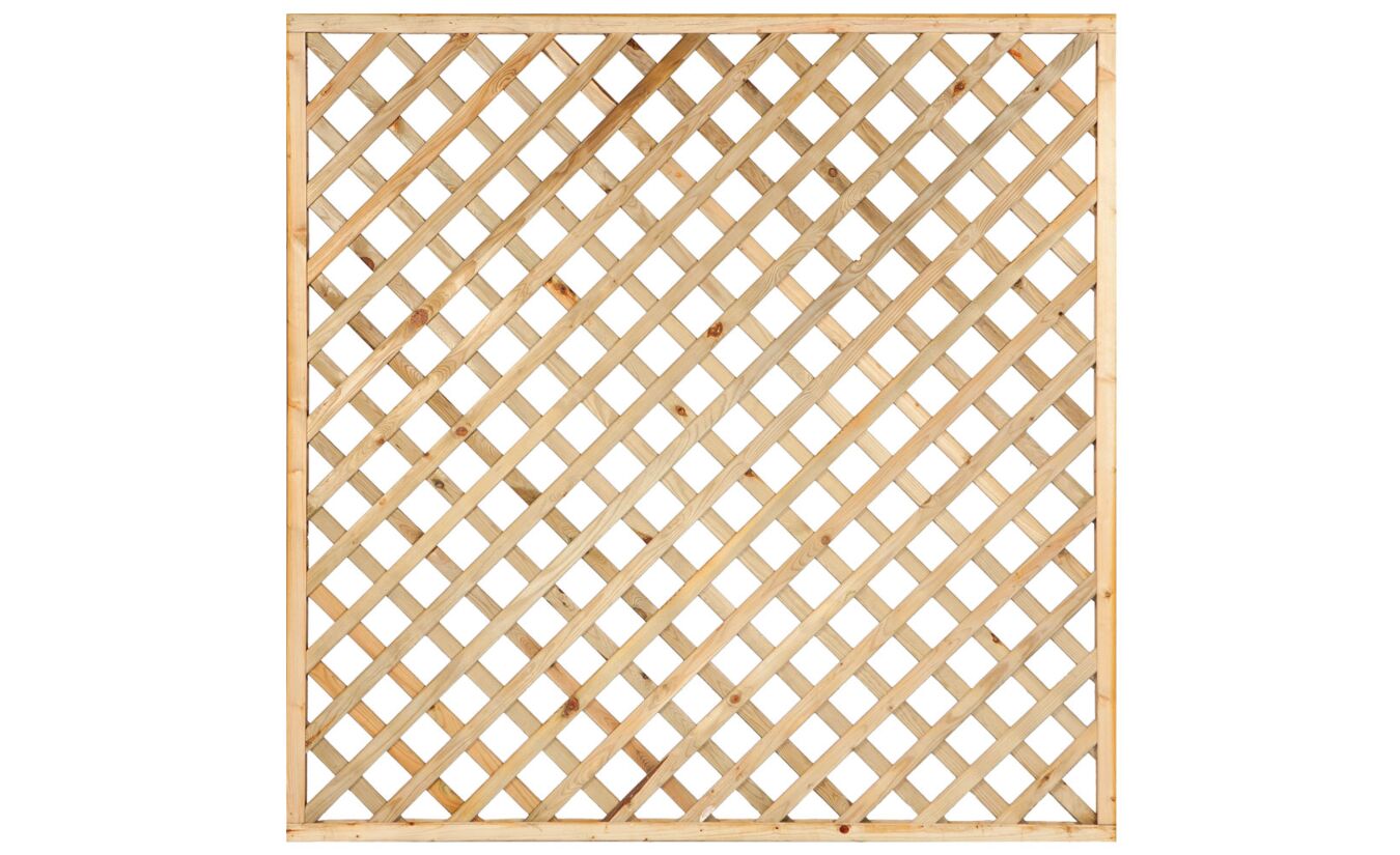 Trellis scherm diagonaal met lijst geimpregneerd hout 180x180cm