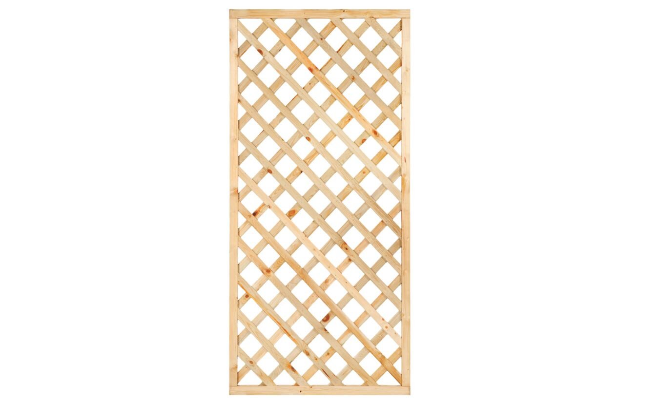 Trellis scherm diagonaal met lijst geimpregneerd hout 180x90cm