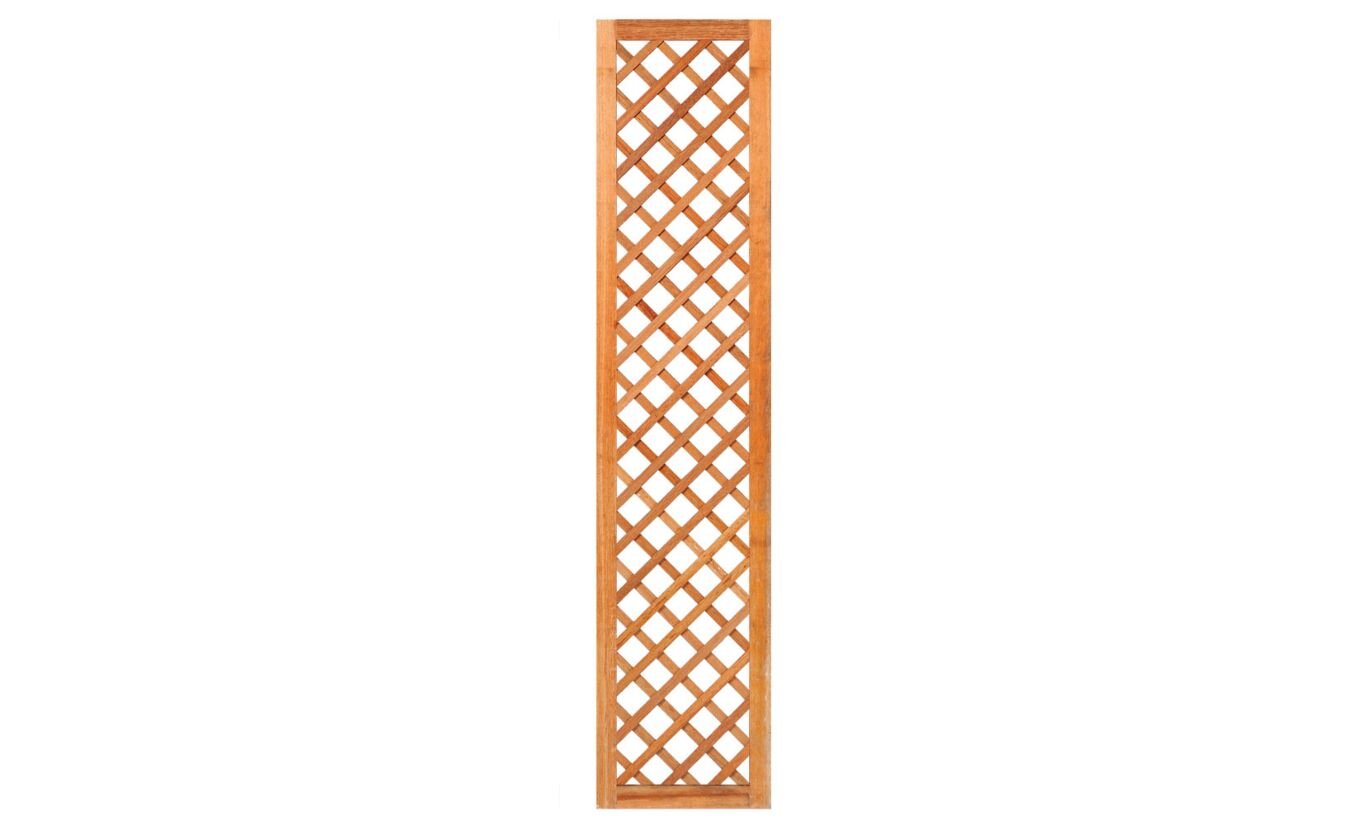 Rechte trellis diagonaal met hardhouten kader 180x40cm