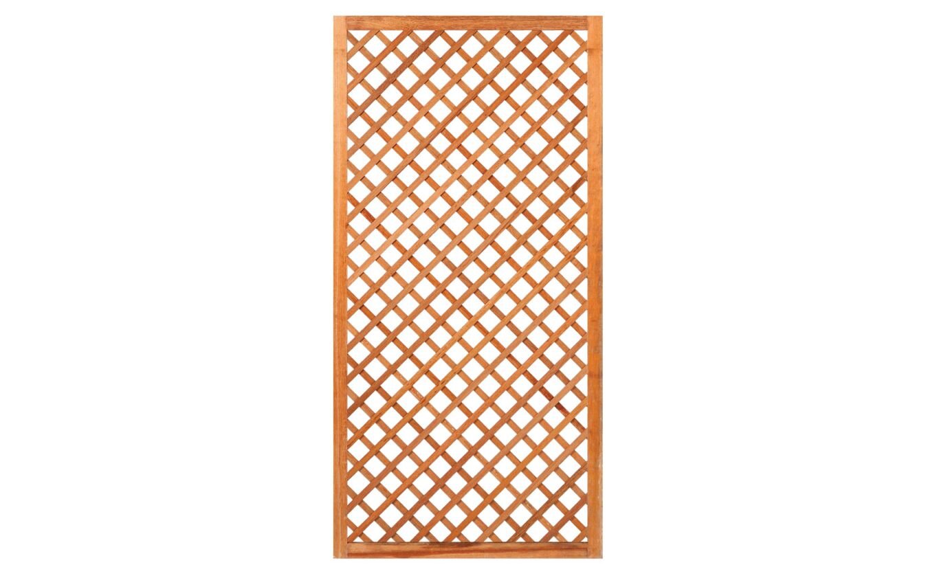 Rechte trellis diagonaal met hardhouten kader 180x90cm