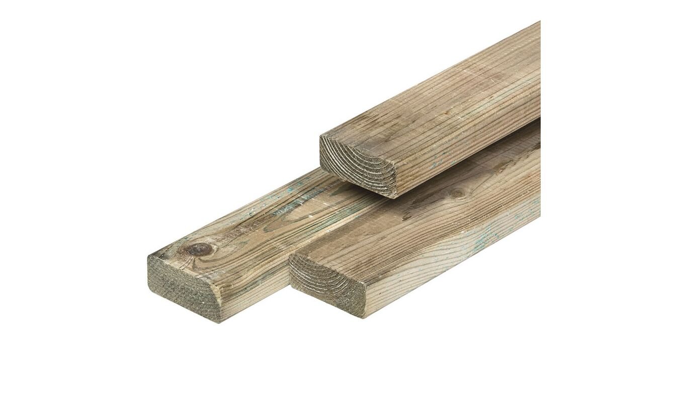 Timmerhout geimpregneerd grenen hout 2.8x7x400cm