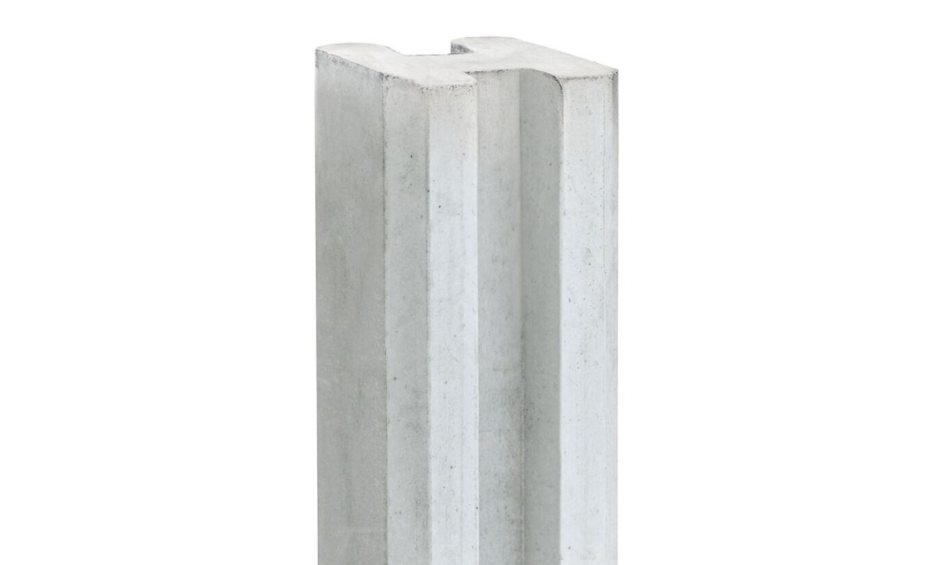 Eindpaal wit/grijs 10x10x275cm hout-betonsysteem Zaan - voor blokhutprofiel