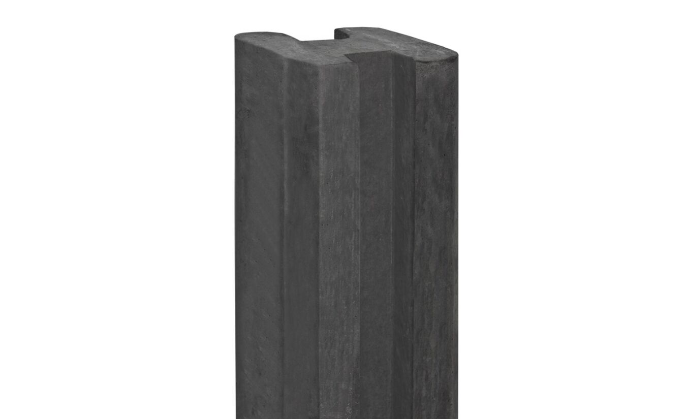 Tussenpaal met kabeldoorvoer antraciet 11.5x11.5x246cm hout-betonsysteem Zaan