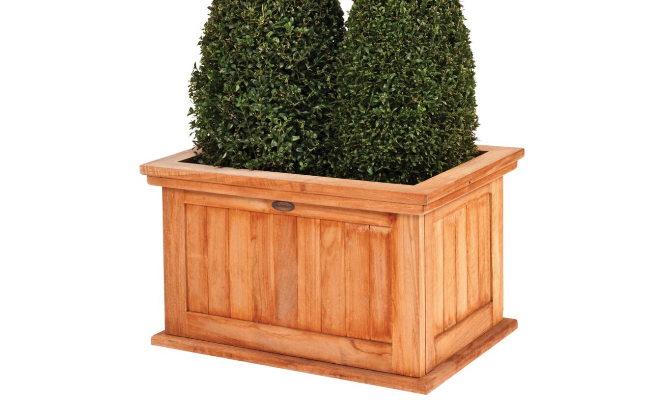 Plantenbak Flores groot hardhout teak 82x58x47cm