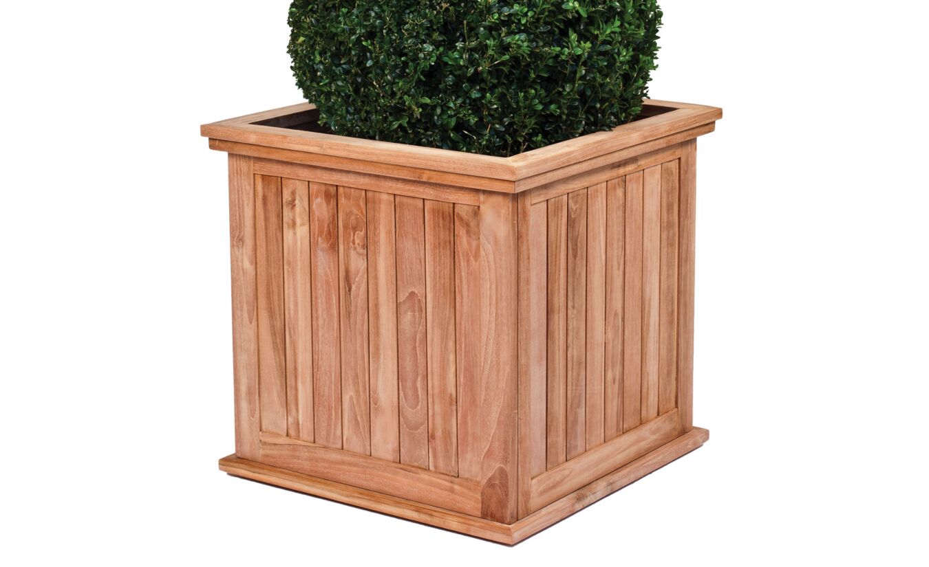Plantenbak Kalimantan groot hardhout teak 51x51x56cm