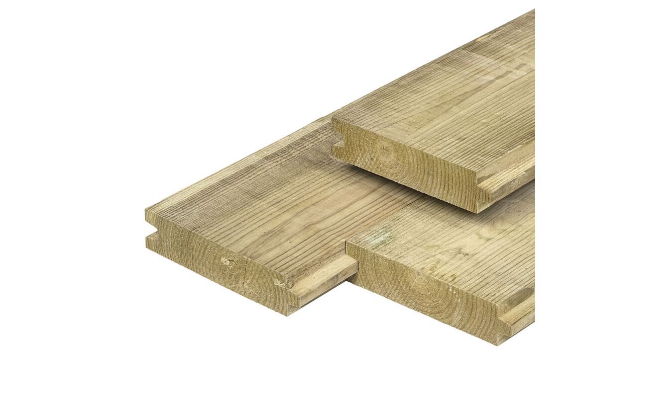 Damwand geimpregneerd grenen hout 4.0x17.0x300 cm