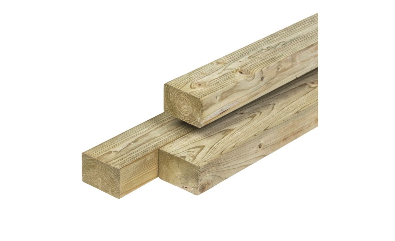 Balk Noord-Zweeds vuren timmerhout geimpregneerd 4.4x7x240cm