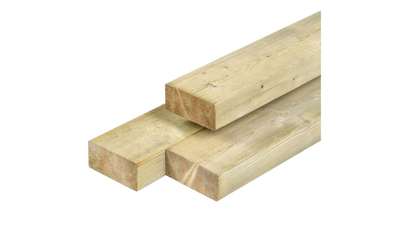 Balk Noord-Zweeds vuren timmerhout geimpregneerd 4.4x9.5x420cm