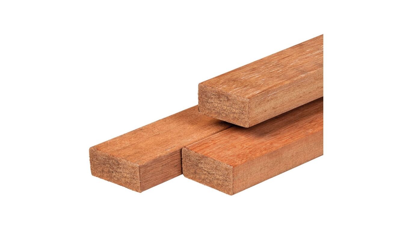 Timmerhout balk hardhout Azobe 4.4x8.8cm