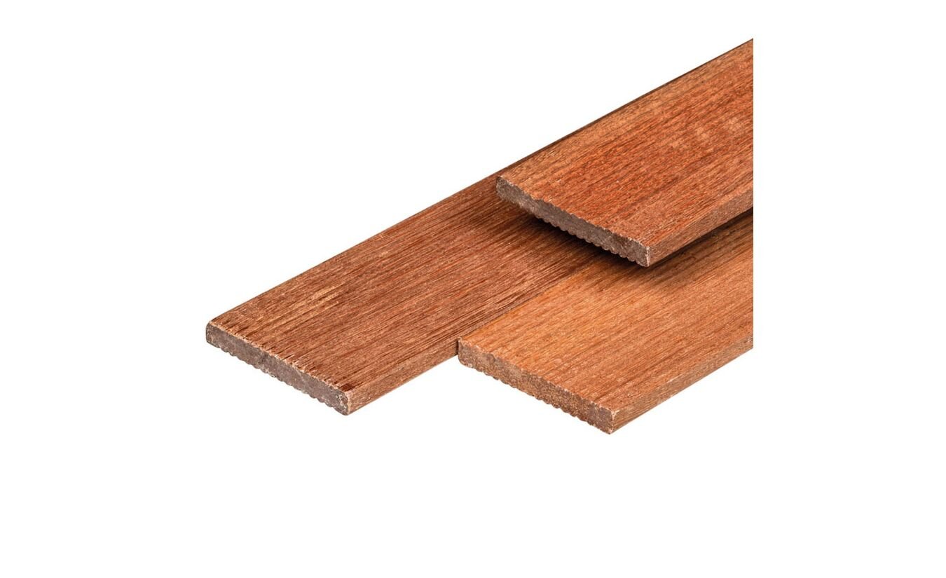 Tuinplank hardhout met relief 1.2x9x180cm