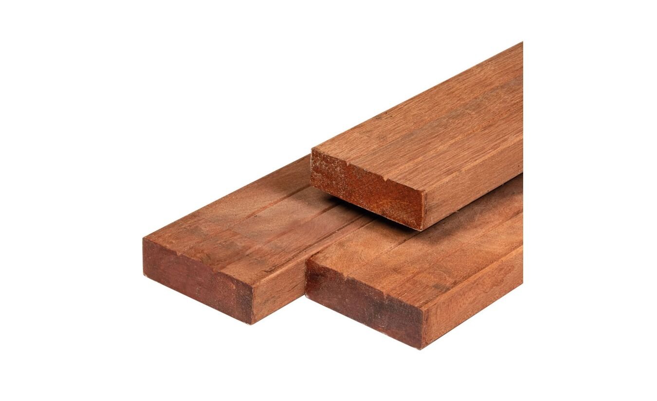 Timmerhout balk hardhout Azobe 4.4x14.5x490cm