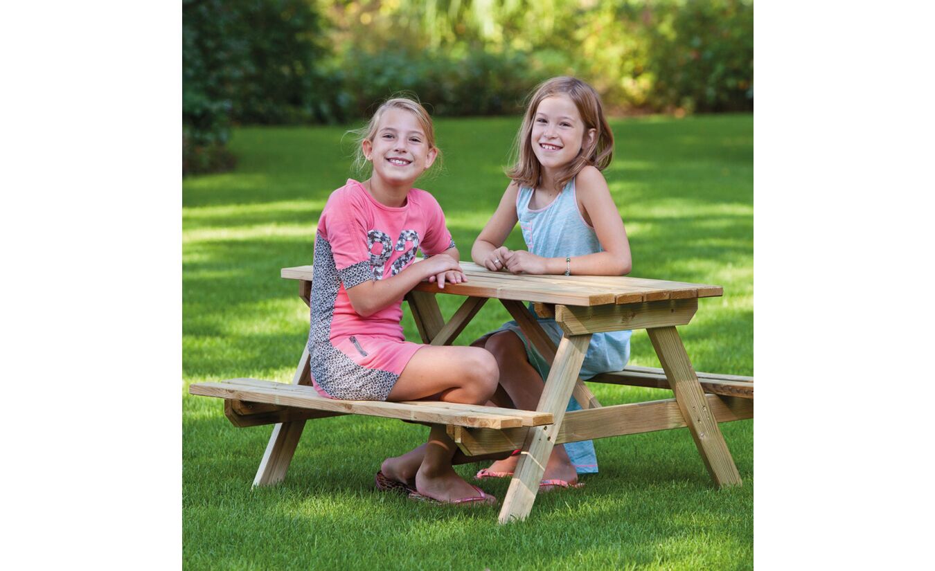 Kinderpicknicktafel geimpregneerd hout 100x100cm