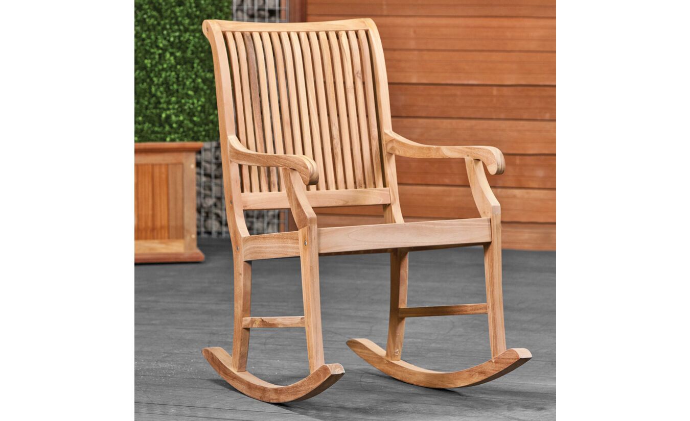 Schommelstoel hardhout teak 82x92x106cm