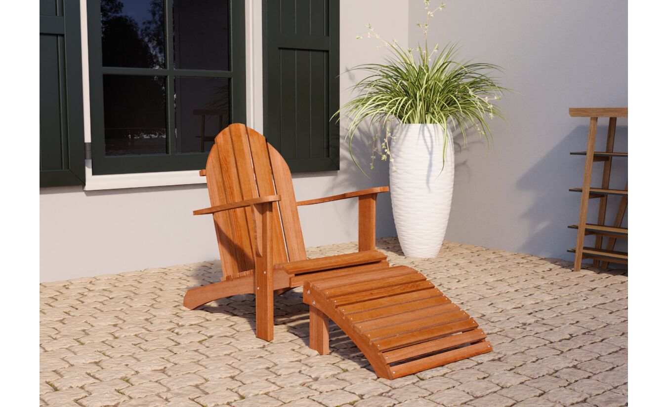 Hardhouten voetenbank voor relax stoel en loveseat