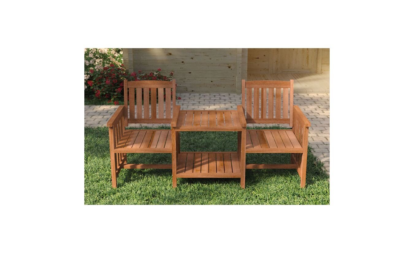 Hardhout loveseat standaard tete-a-tete 164x85cm