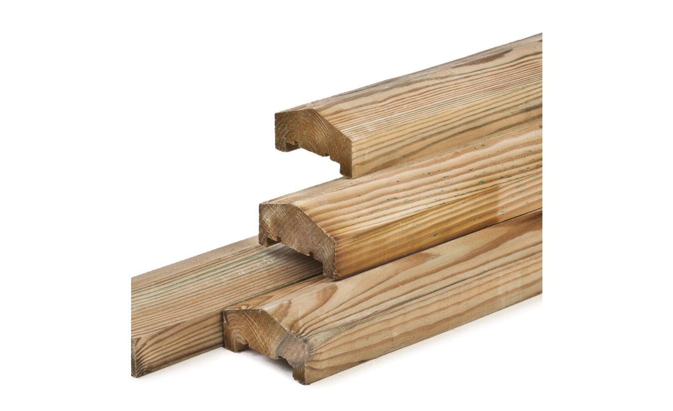  Afdeklat piramide 3-planks geimpregneerd 4.5x8.8x180cm