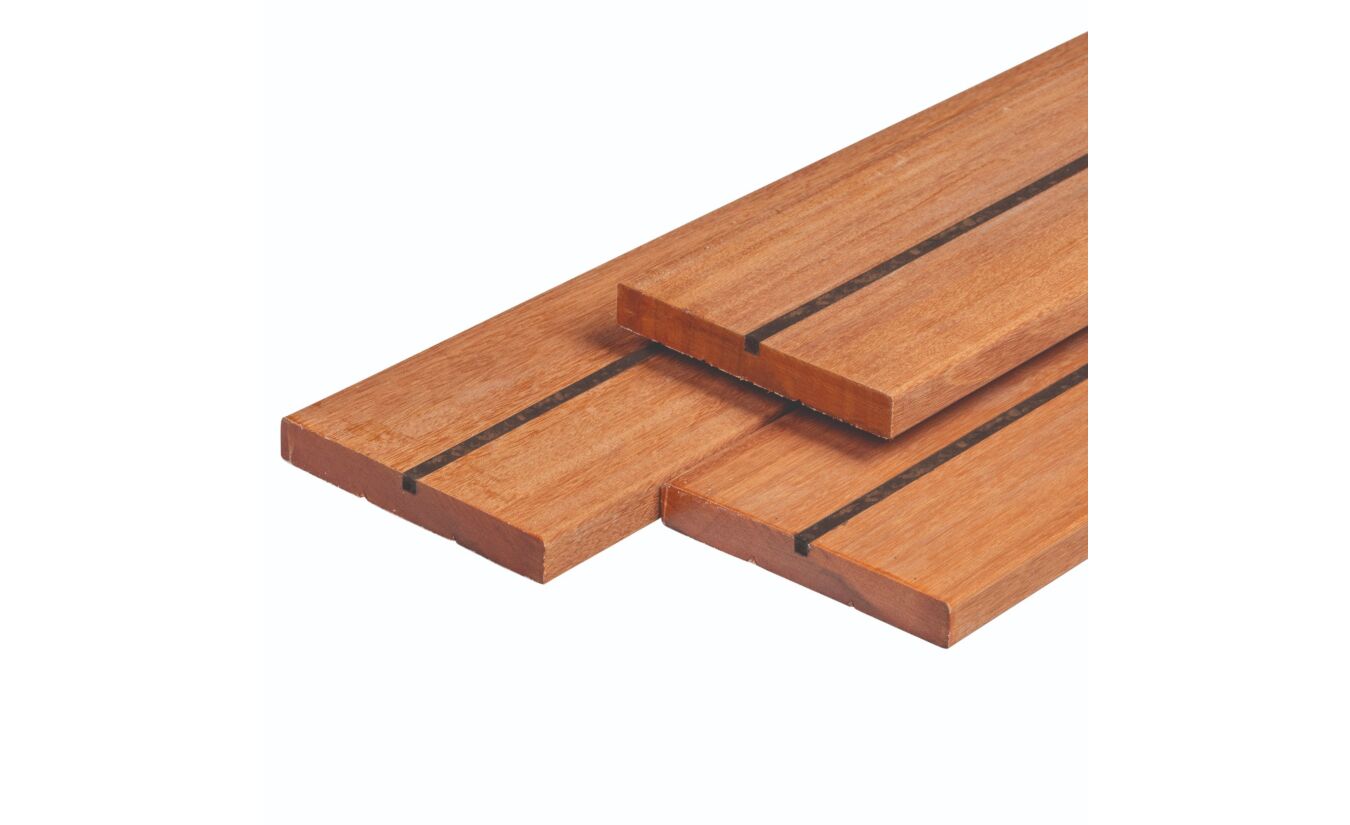 Vlonderplank Bankirai voor hardhouten vlonder 2.7x19x400 cm met rubber groef