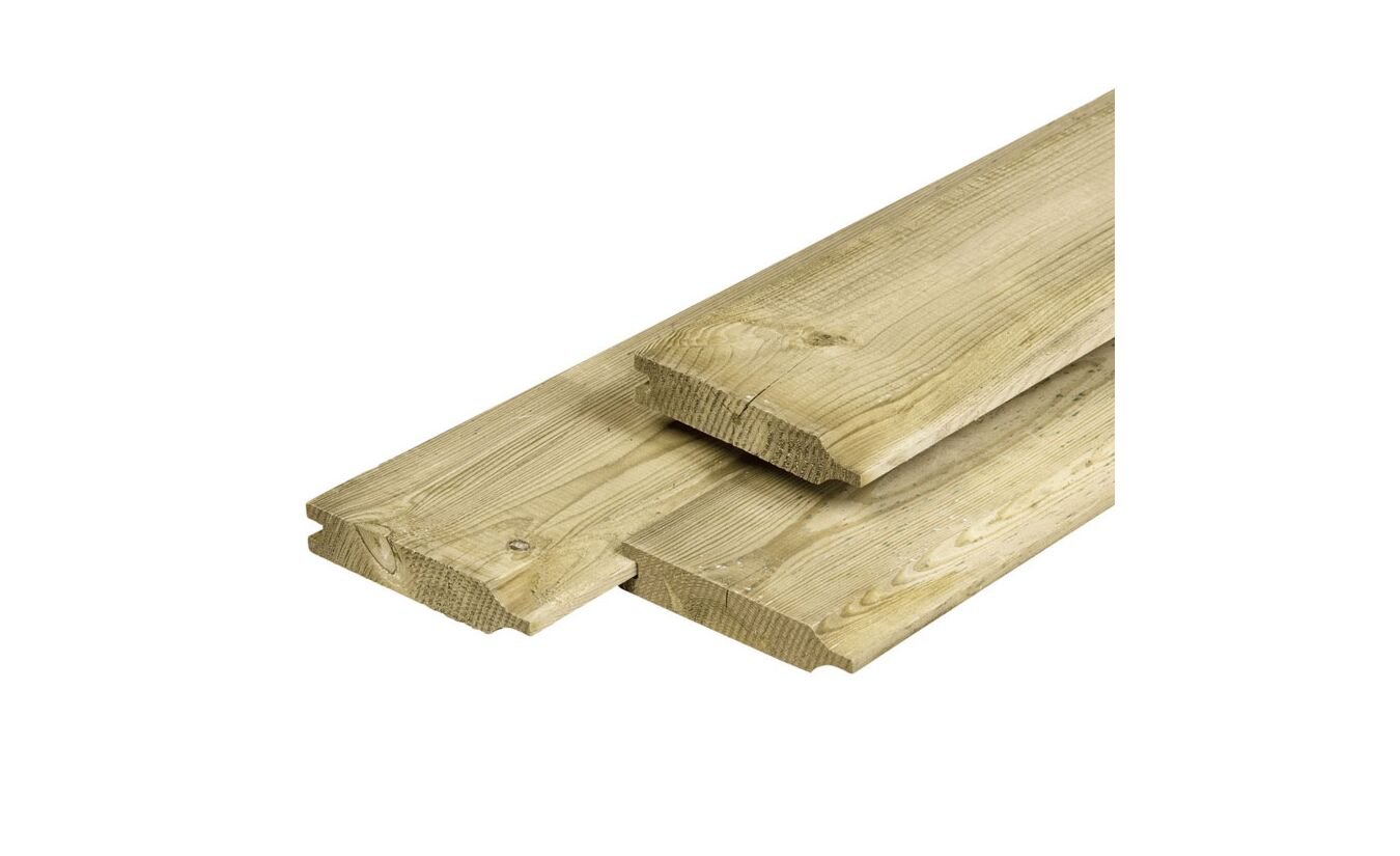 Dubbel rabat grenen hout geimpregneerd 2.8x14x420cm
