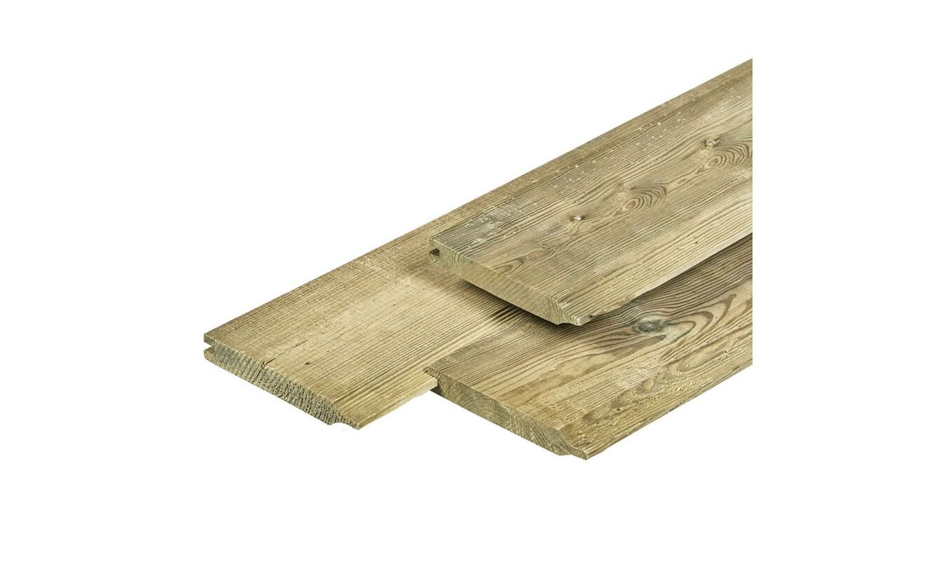 Dubbel rabat grenen hout geimpregneerd 1.8x14x420cm