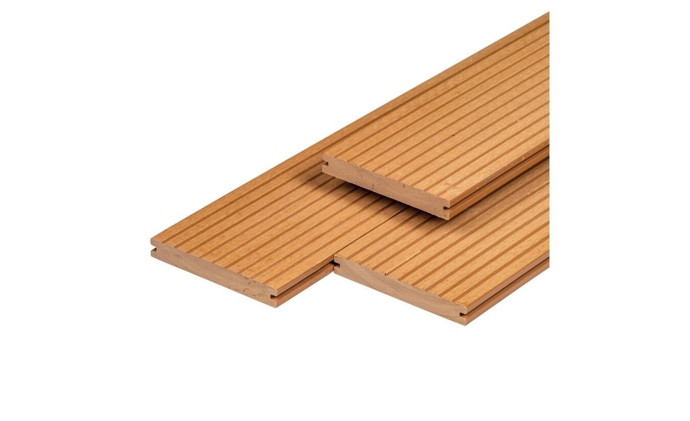 Vlonderplank massief WPC Excellent 2.0x14x400cm naturel lichtbruin