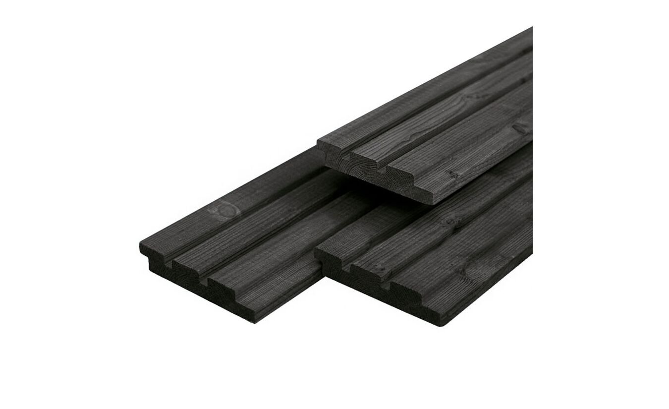 Deens Rabat vuren zwart gespoten - Triple Profiel - 2.2x14x400 cm