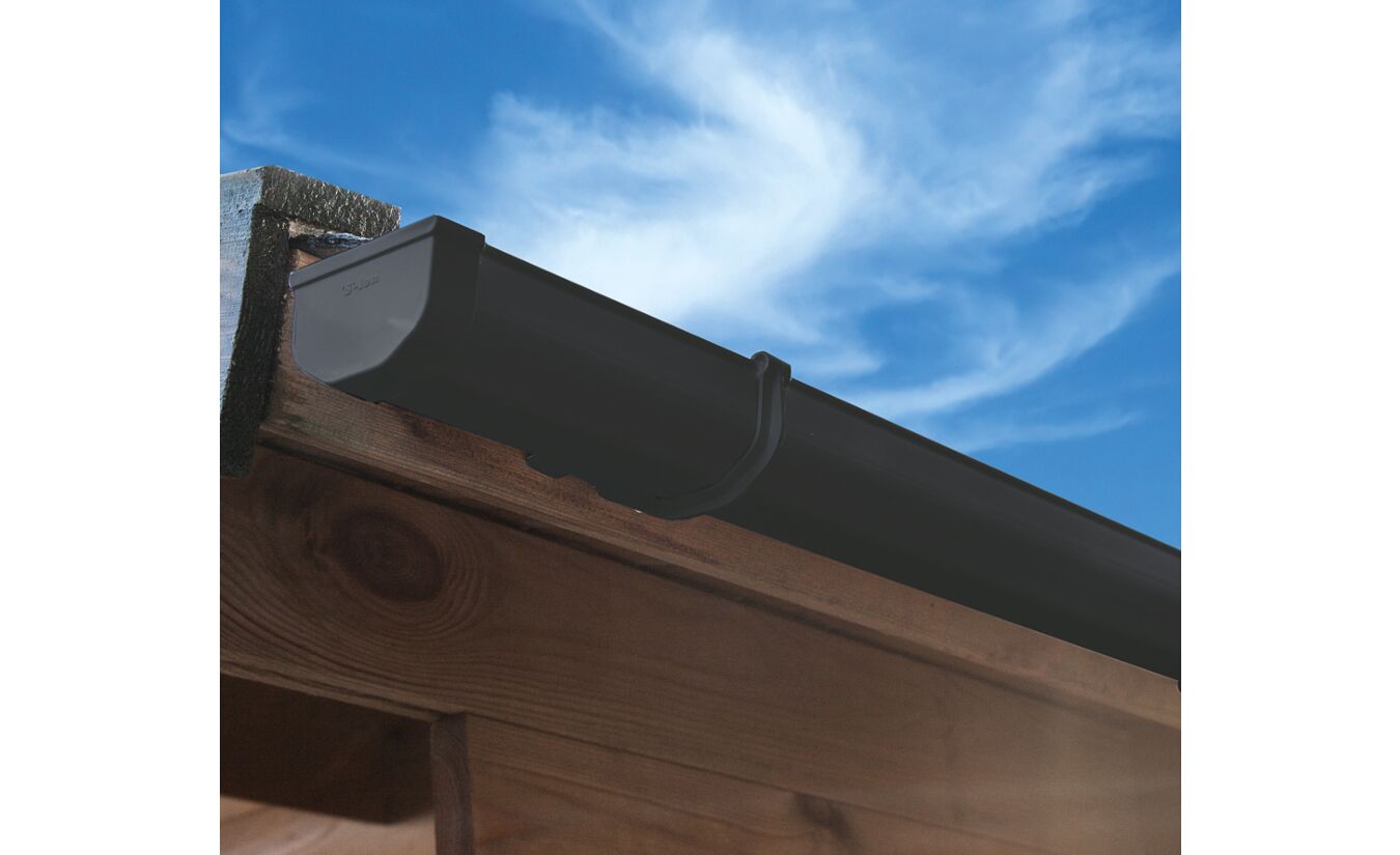Dakgootset 65mm antraciet 2-zijdig voor zadeldak 400 cm