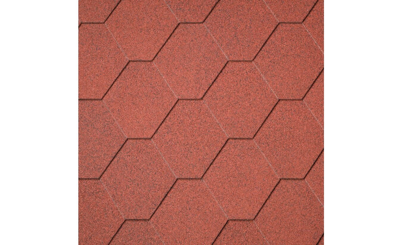Dakshingles hexagonaal rood 