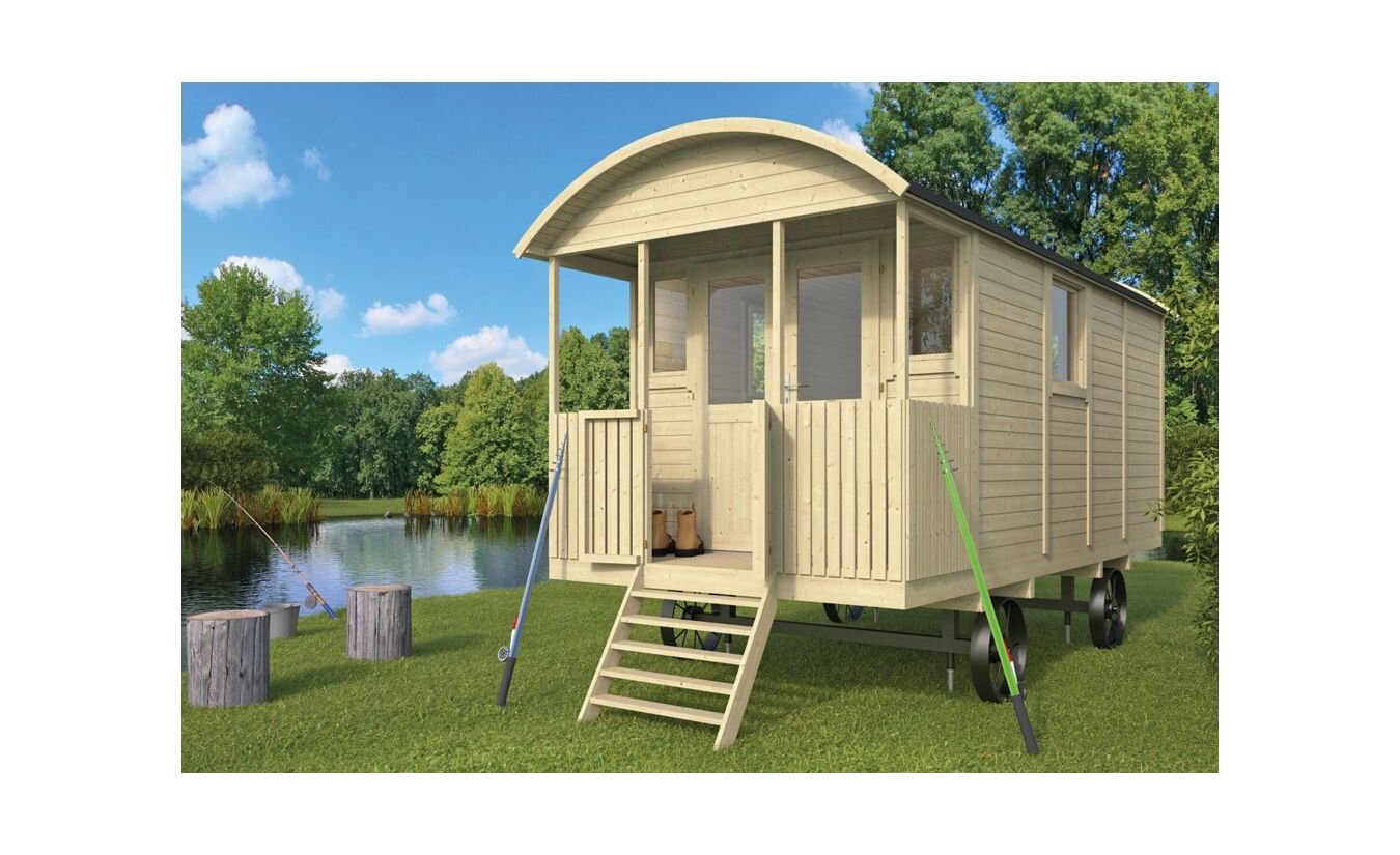 Pipowagen / Zigeunerwagen Kathy met veranda 240x500cm
