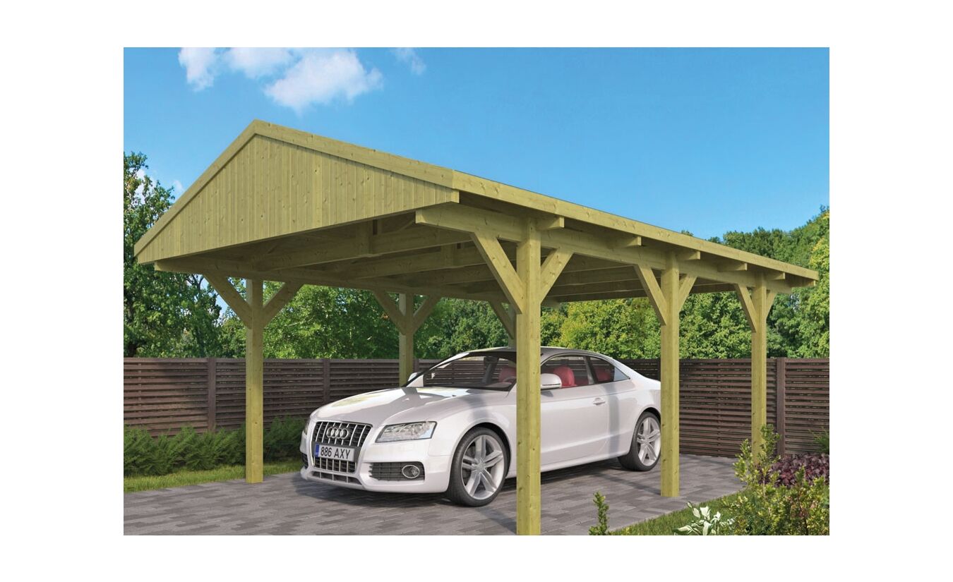 Houten carport zadeldak 400x600cm