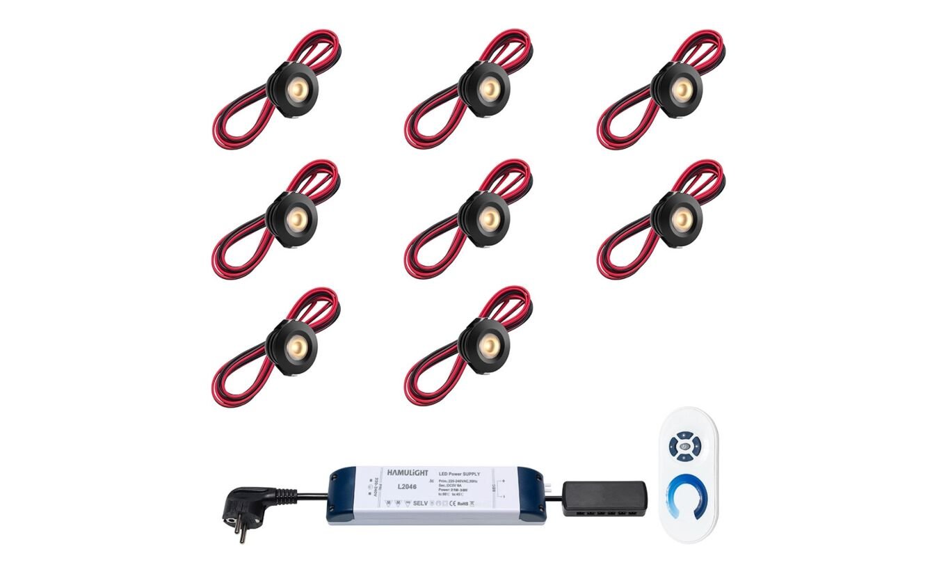 Led inbouwspot 8 stuks dimbaar - inclusief afstandsbediening