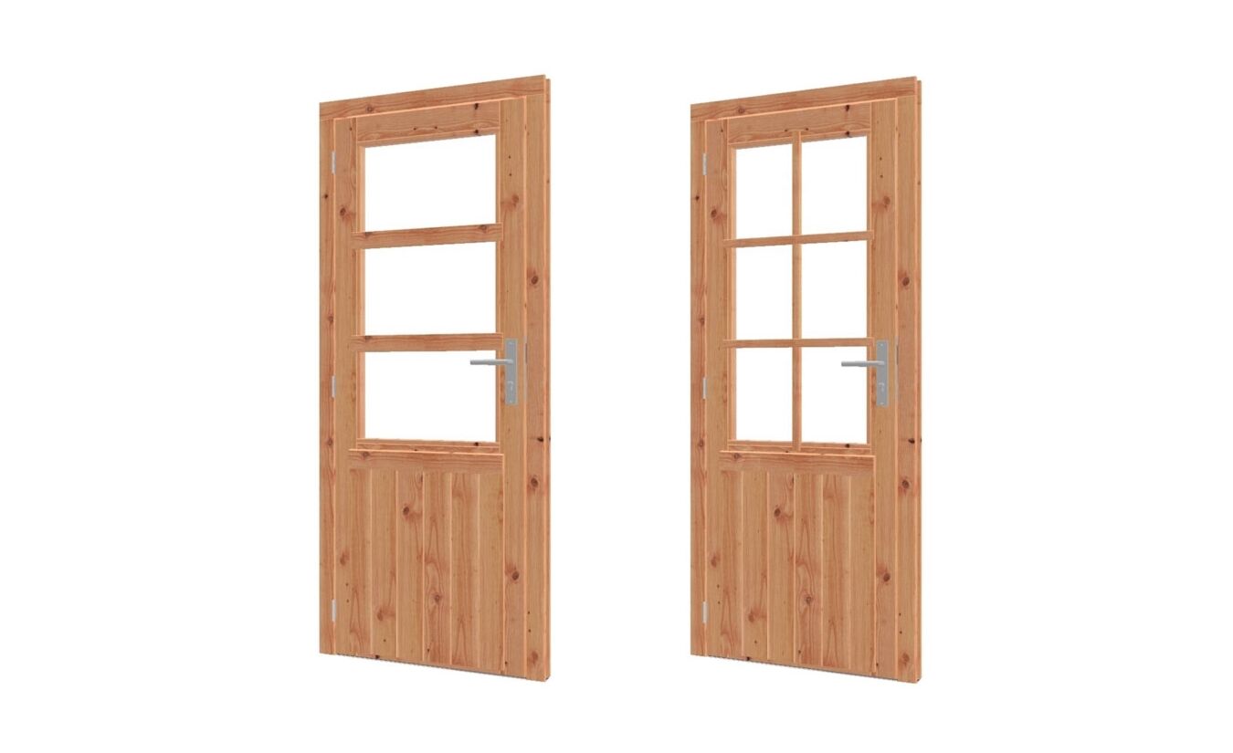Enkele deur RD lariks douglas met glas B86.4xH200cm
