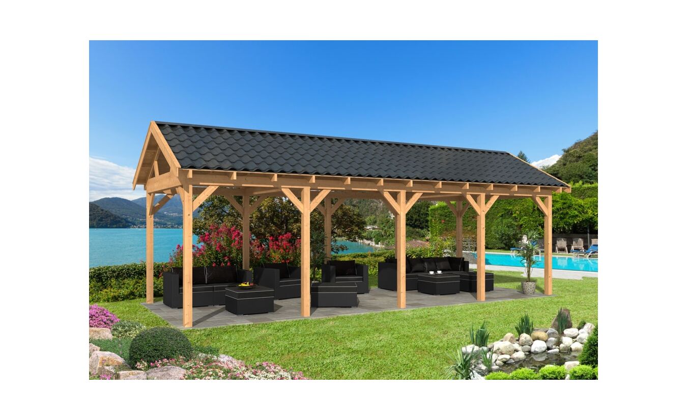 Overkapping zadeldak Hamar L 903x395 cm type 9 onbehandeld