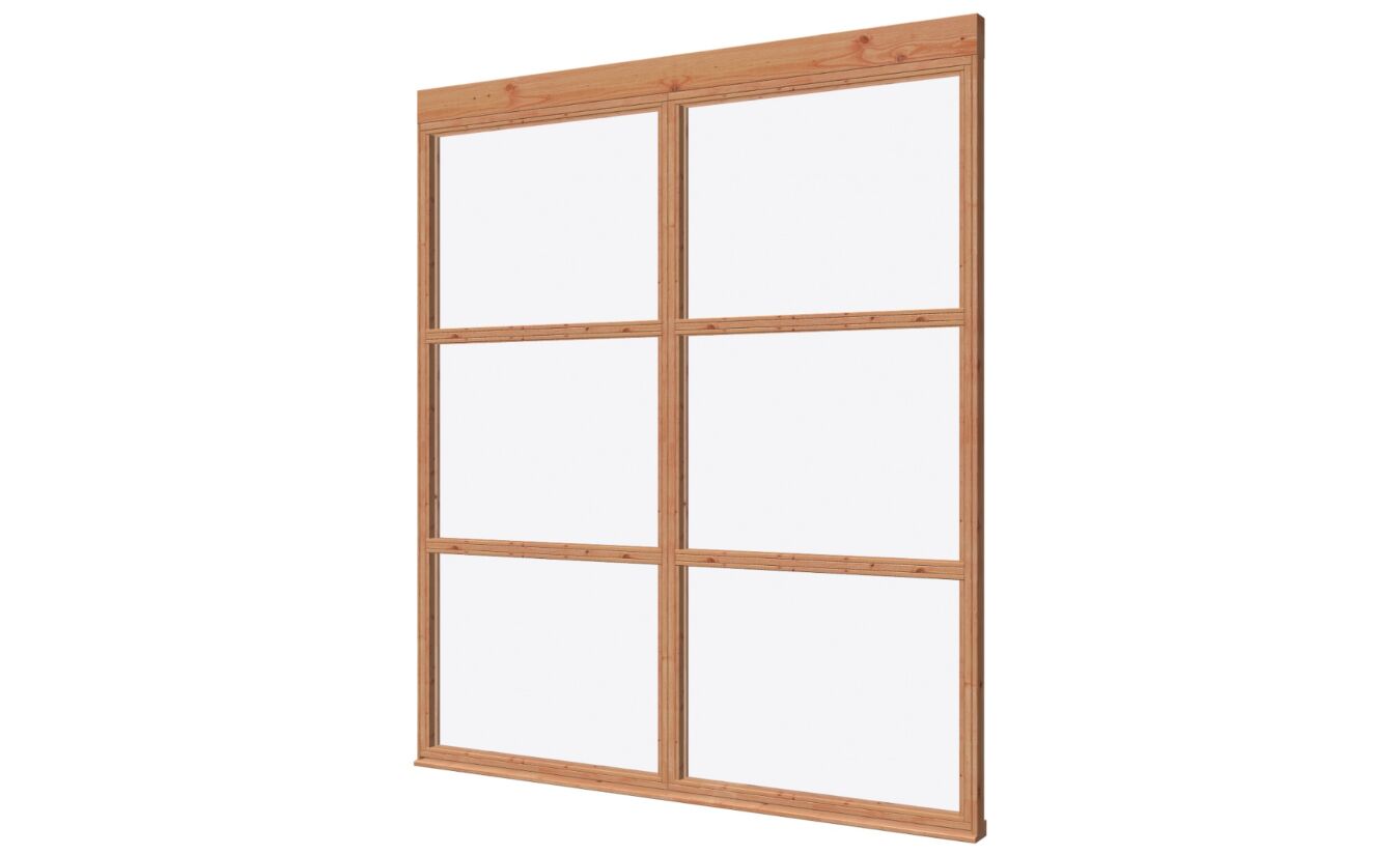 Vaste glaswand De Luxe 2 delig 198x230cm