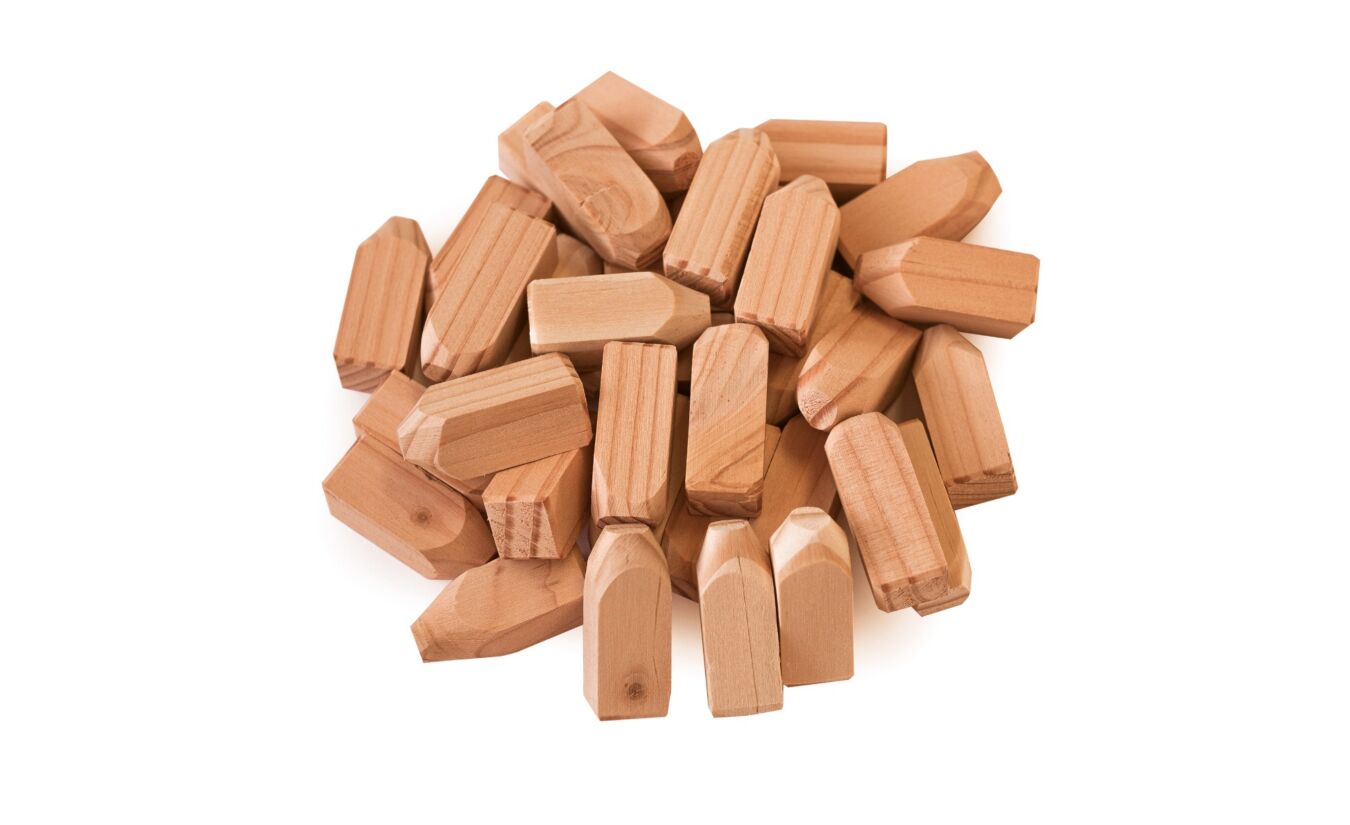 Lariks Douglas houten pennen 1.6x1.6x4.5cm