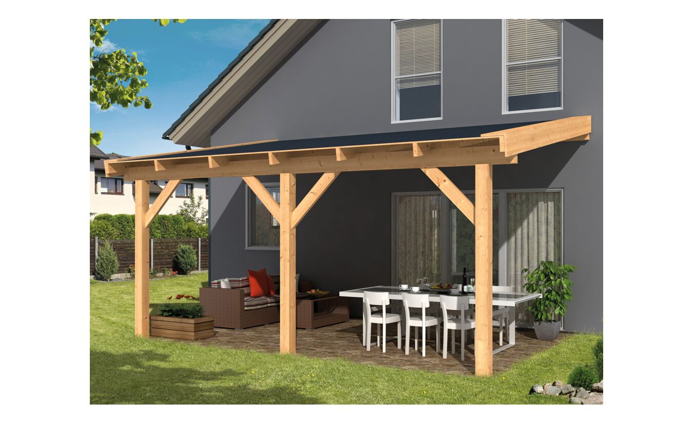 Houten veranda Lariks Douglas 600x300cm