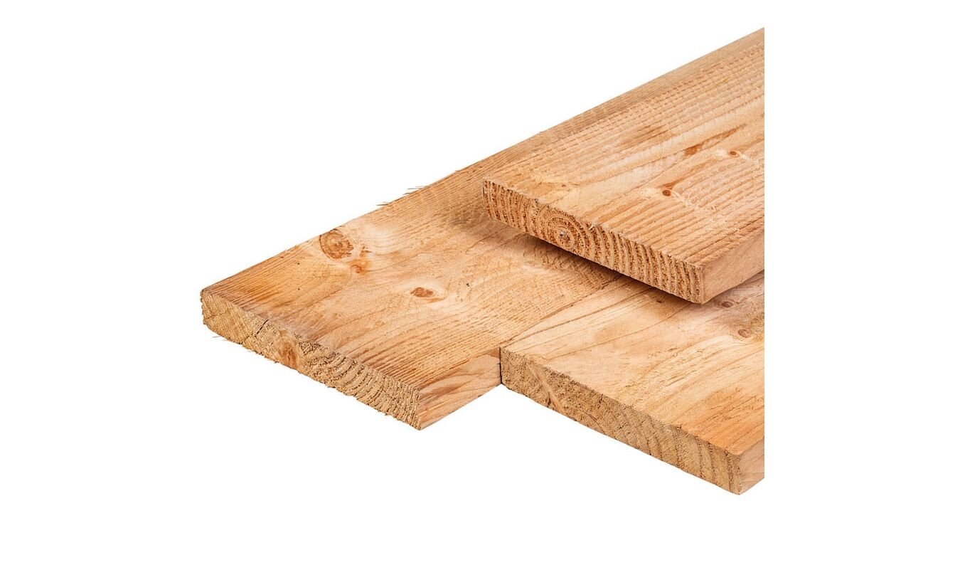 Steigerplank Lariks Douglas tuinplank ongeschaafd 3.0x20x300cm