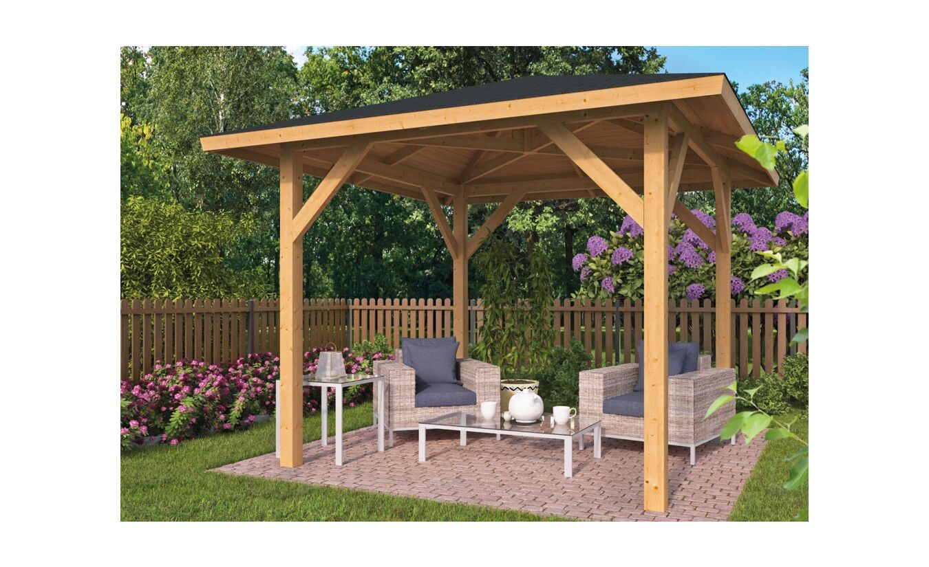 Houten Prieel Kos geschaafd Lariks Douglas 340x340cm
